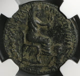 82 NGC VF Domitian Cilicia Flaviopolis Tyche Seated River God AE23 (20080302C)