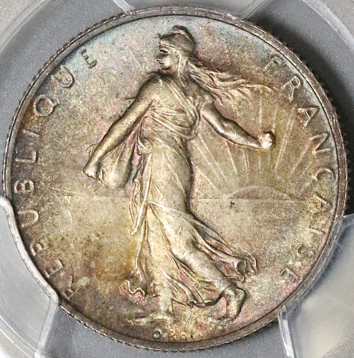 1914-C PCGS MS 66 France 2 Francs Castelsarrasin Mint State