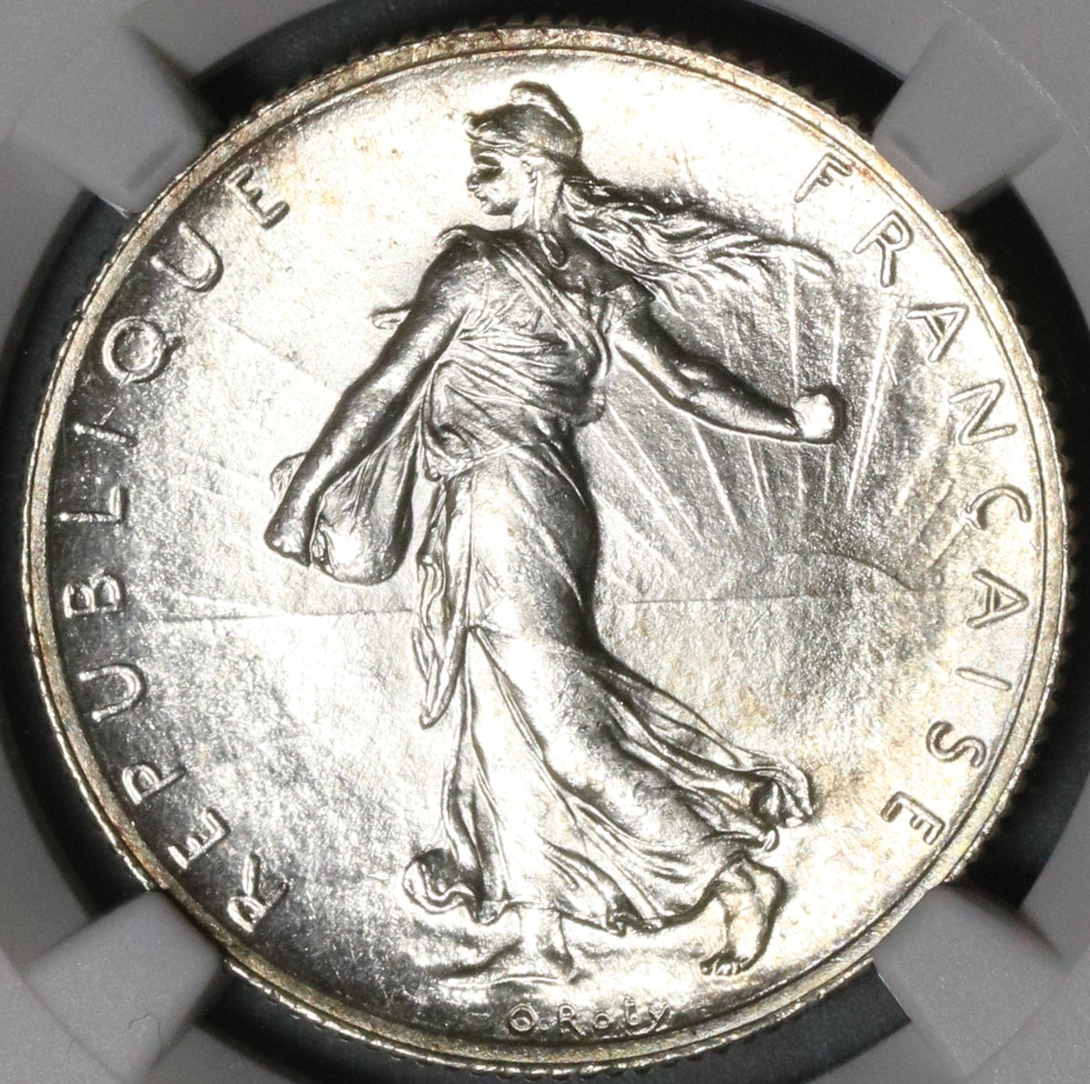 1917 NGC MS 63 France 2 Francs Sower Silver Mint State WWI Paris