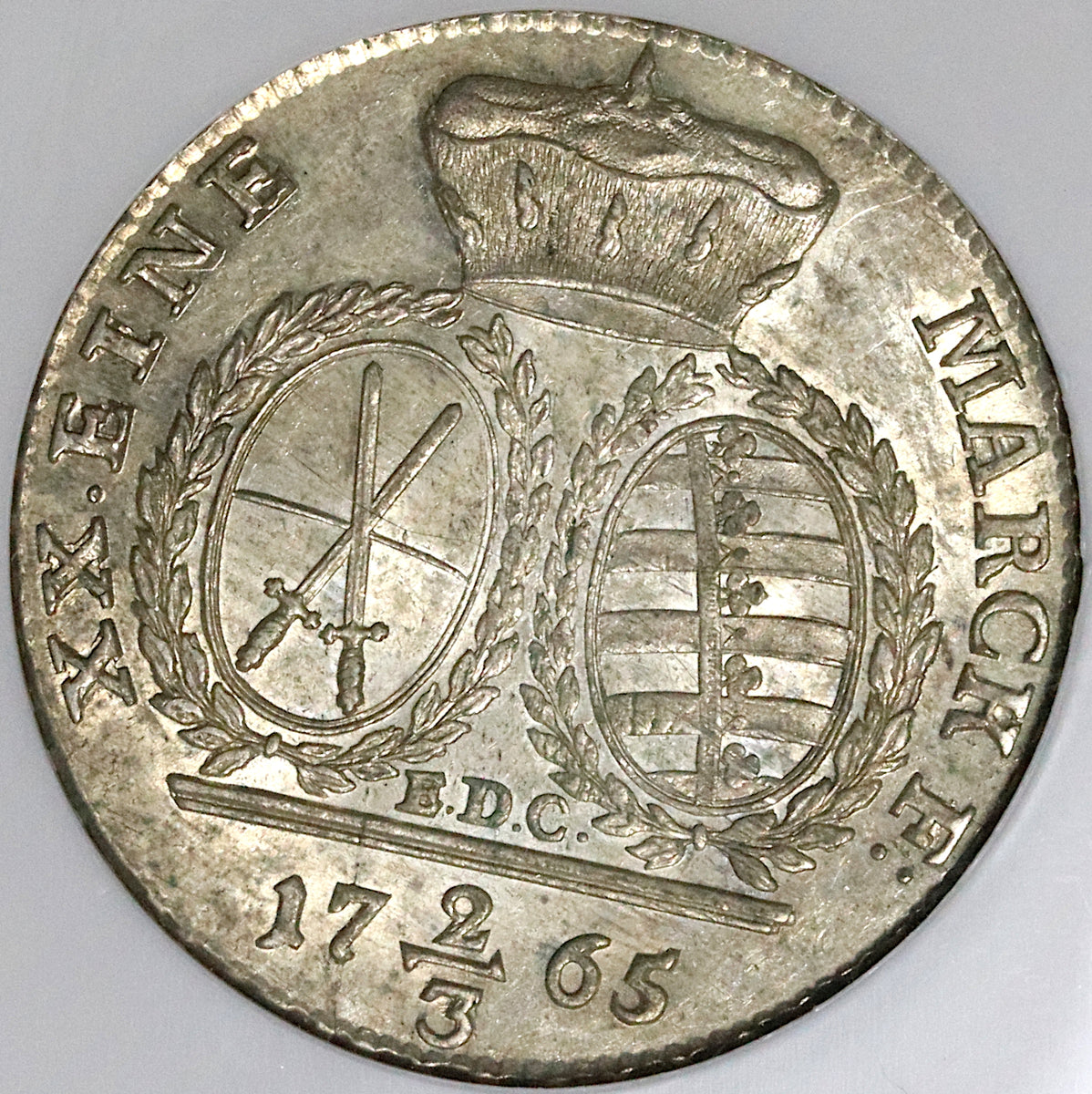 1765 NGC AU 58 Saxony 2/3 Thaler Friedrich August German State