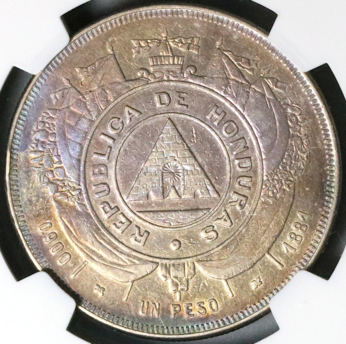 1881 NGC VF Honduras 1 Peso Standing Liberty Silver 26K Coin