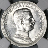 1917 NGC MS 61 Italy 2 Lire Horses & Chariot Silver Mint State Key Date Coin (21091005C)