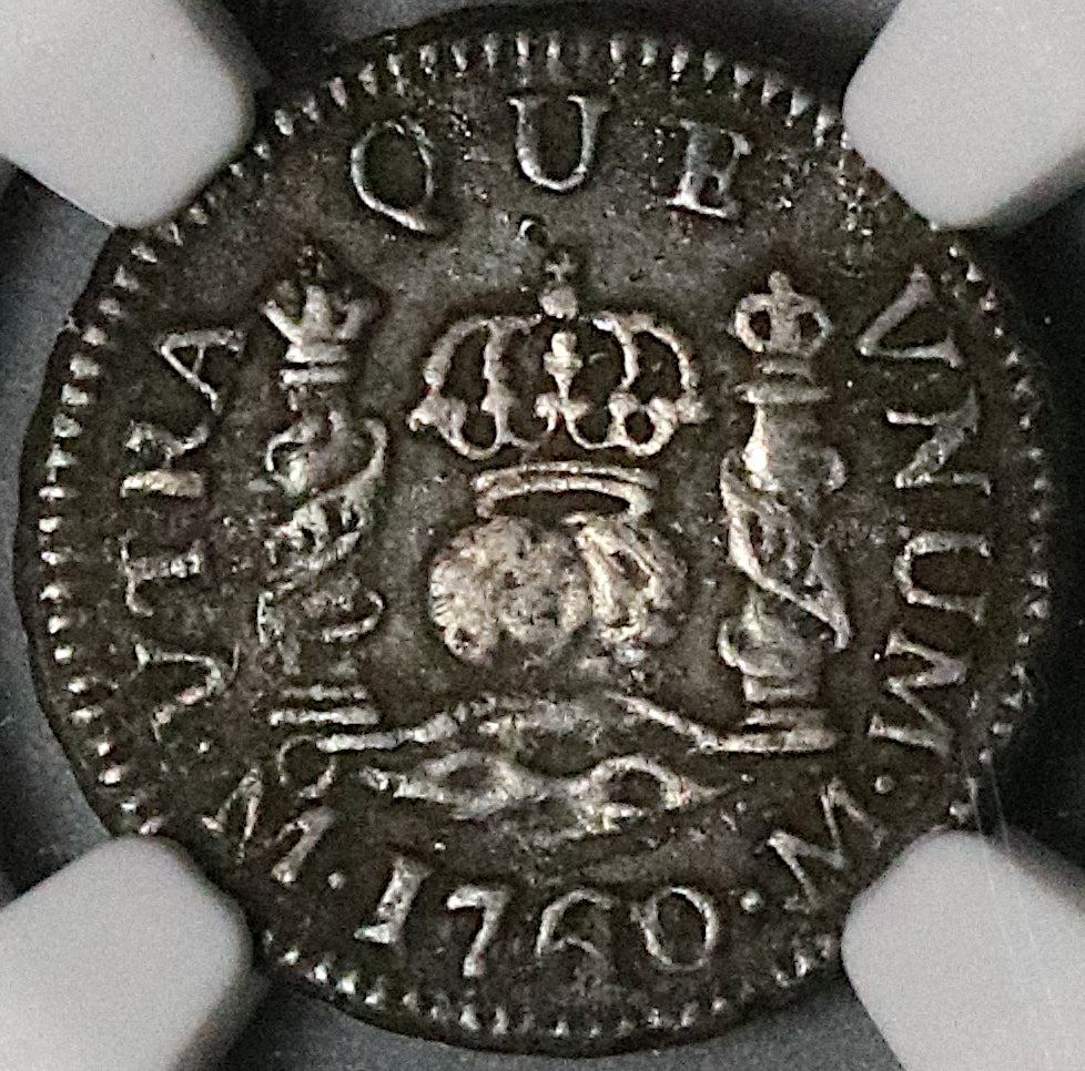 1760 NGC AU Mexico 1/2 Real Charles III Spain Colony Pirate