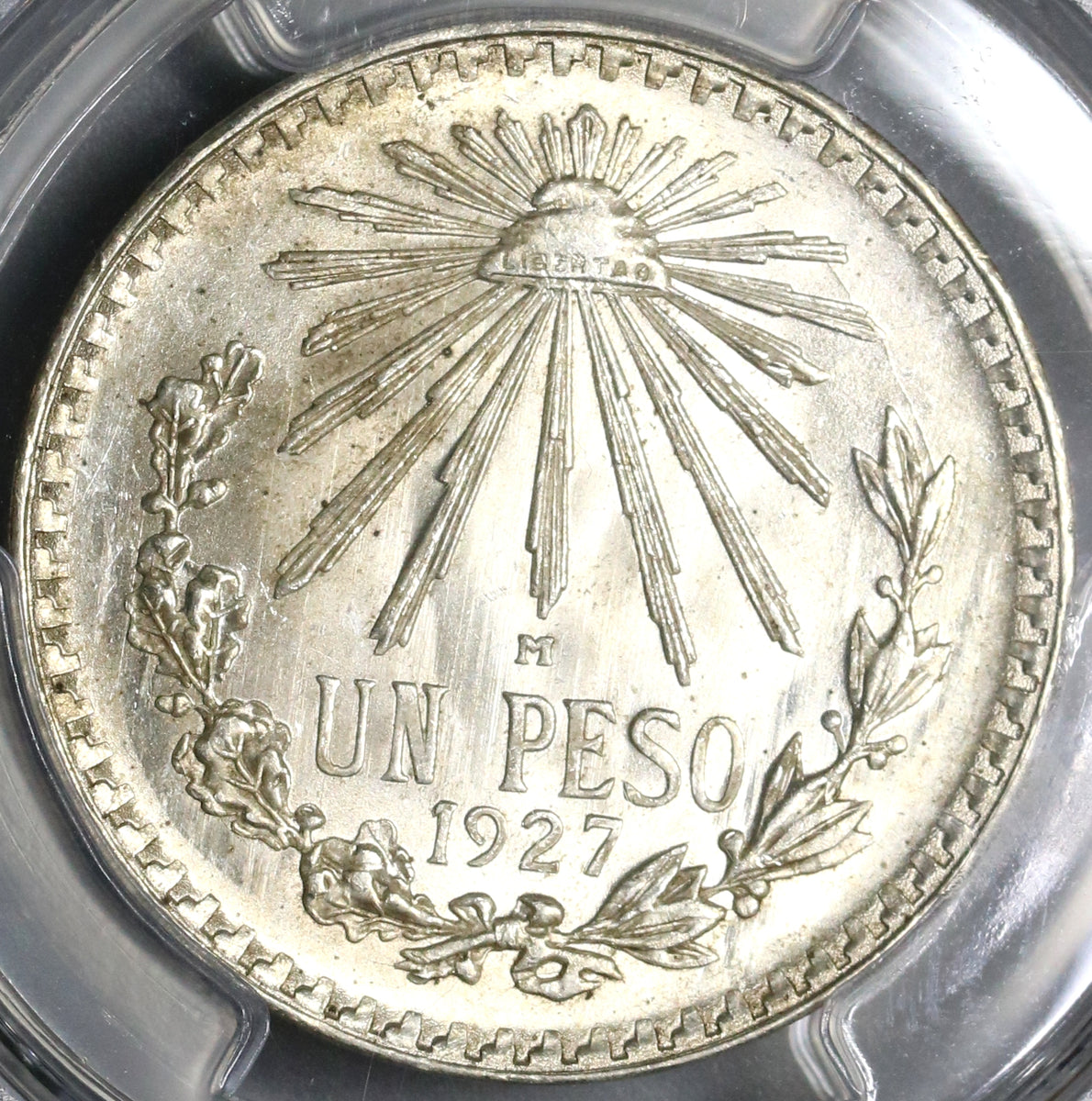 テストプレス バージョン#1 Peso Neto 1927 PCGS MS 66 Mexico 1 Peso Key Date Silver Gem Mint State Coin