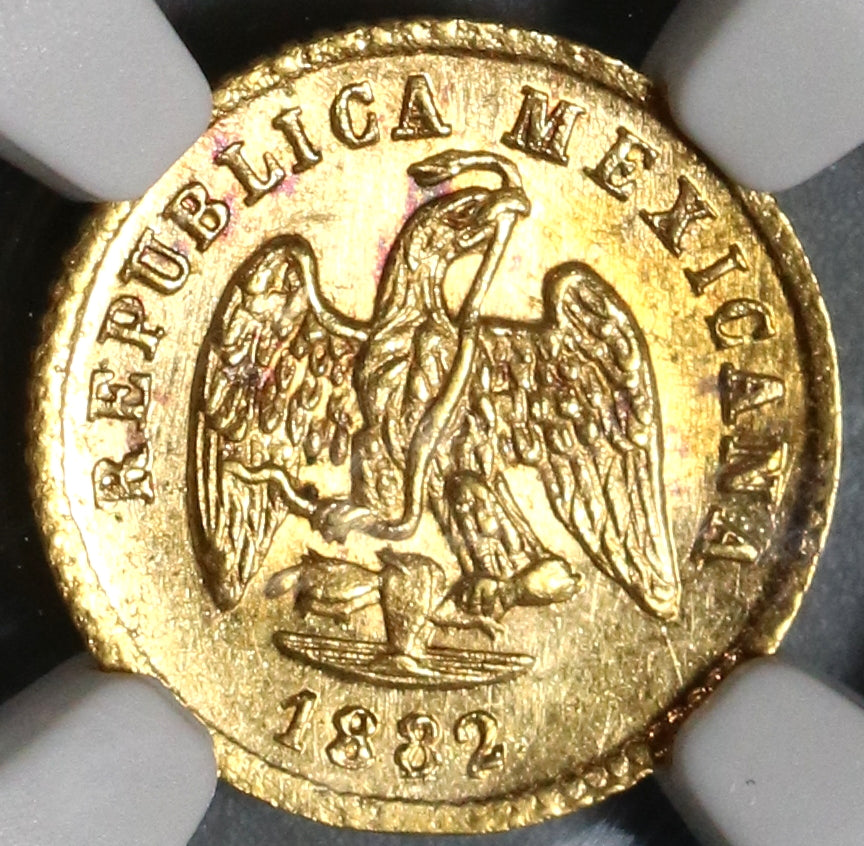 1882/72-Mo NGC MS 62 Mexico Gold 1 Peso Coin Rare Mint State Coin
