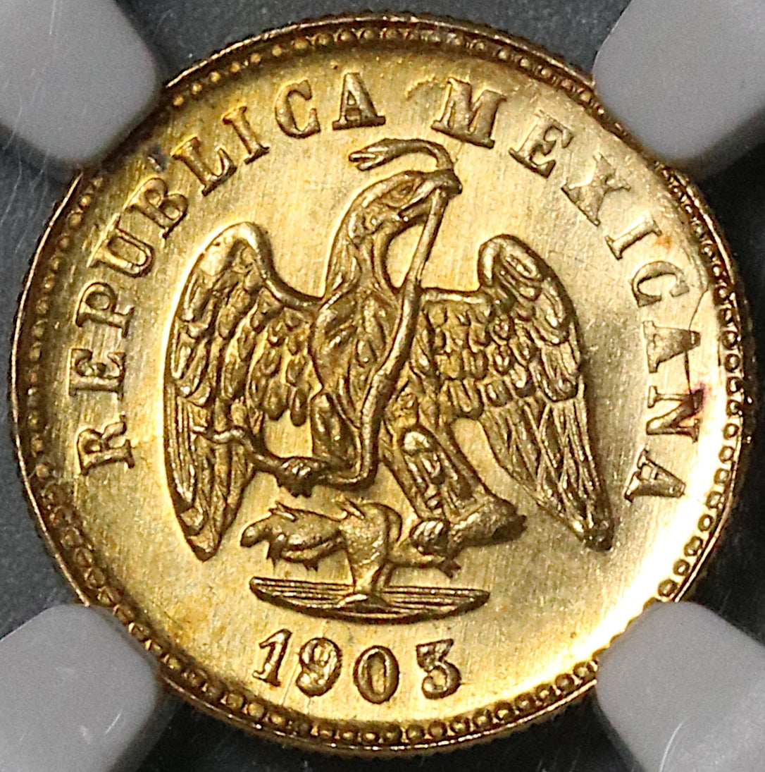 1903-Mo NGC MS 65 Mexico Gold 1 Peso Gem Mint State Coin
