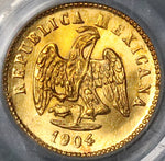 1904-Mo PCGS MS 66 Mexico Gold 1 Peso Gem Mint State Coin POP 2/0 (21120502C)