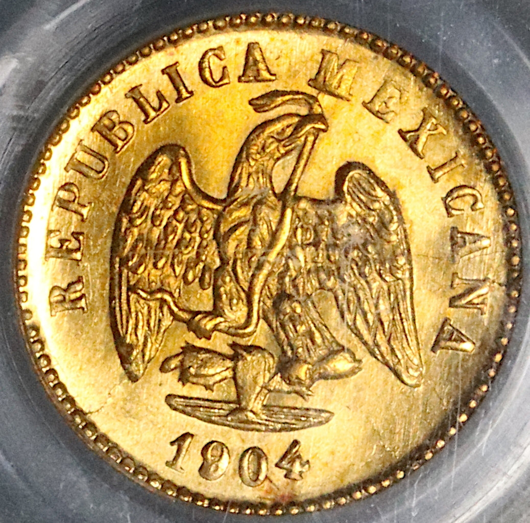 1904-Mo PCGS MS 66 Mexico Gold 1 Peso Gem Mint State Coin POP 2/0
