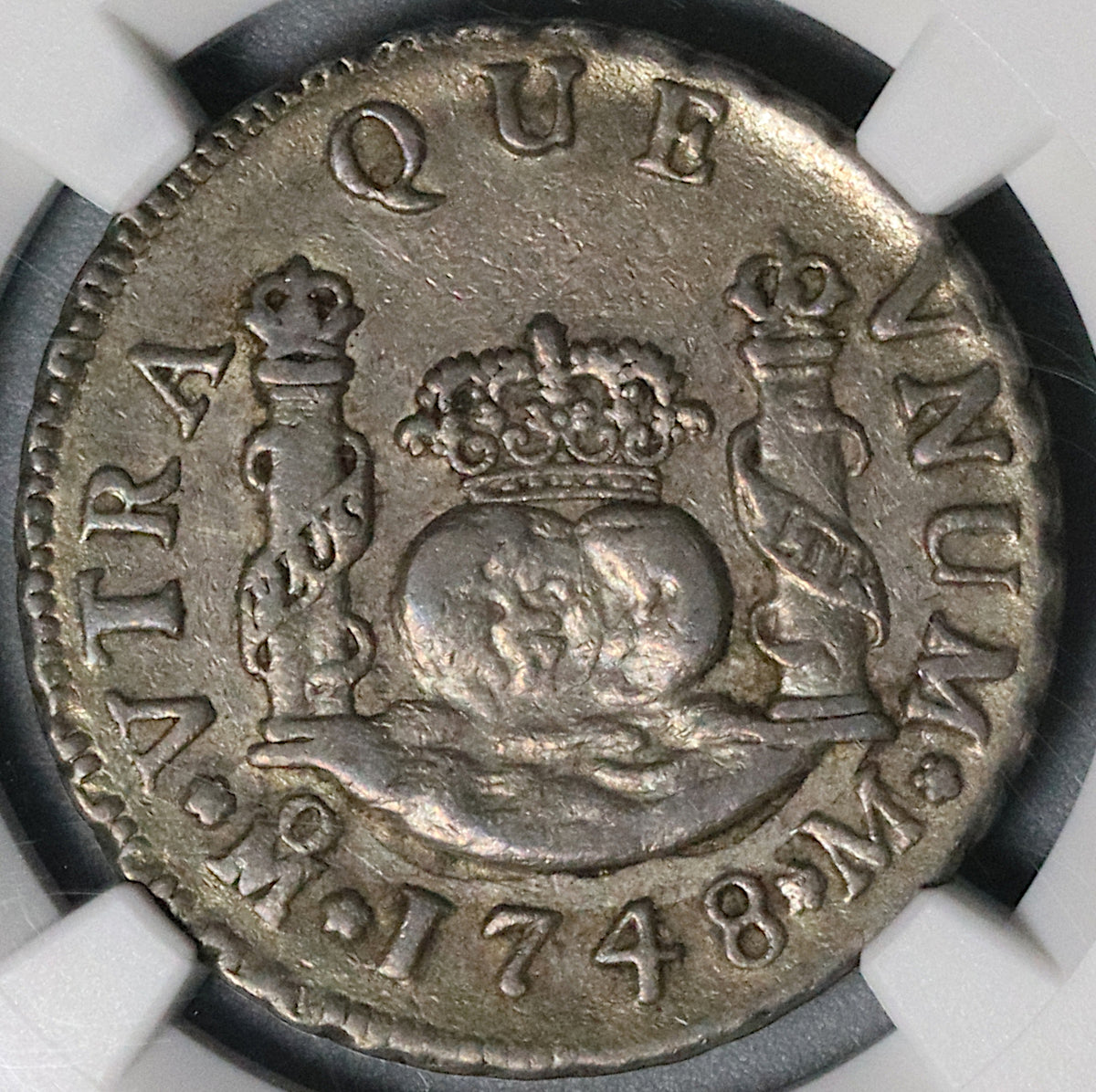 1748 NGC AU 53 Mexico 2 Reales Ferdinand VI Spain Colony Pillars