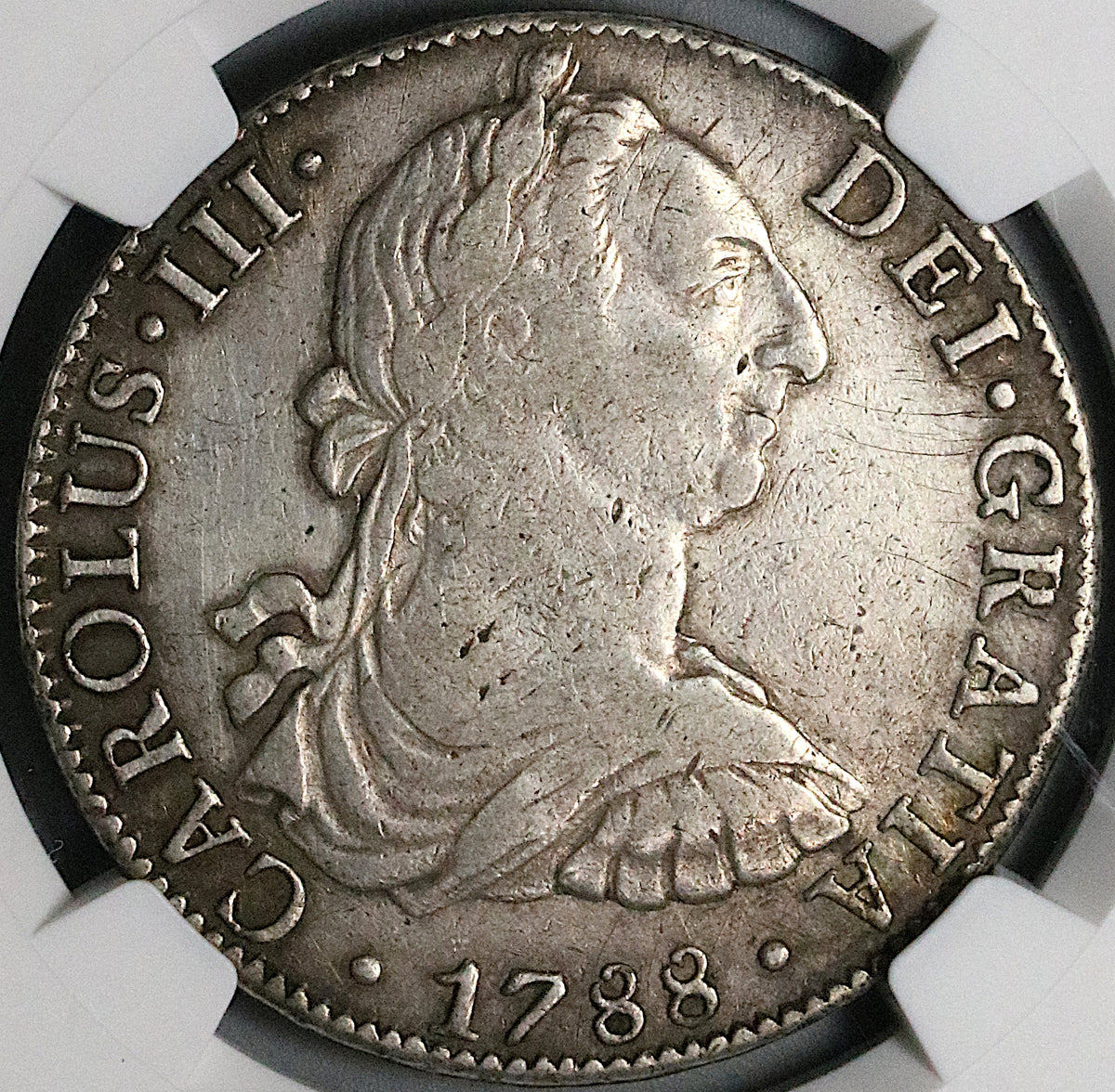 1788 NGC VF Mexico Charles III 8 Reales Pillars Silver Dollar Coin