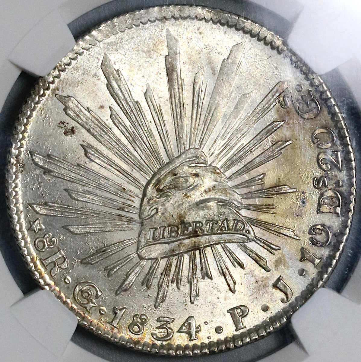 1834-Go NGC MS 63 Mexico 8 Reales Guanajuato LIBERTAD Die Clash