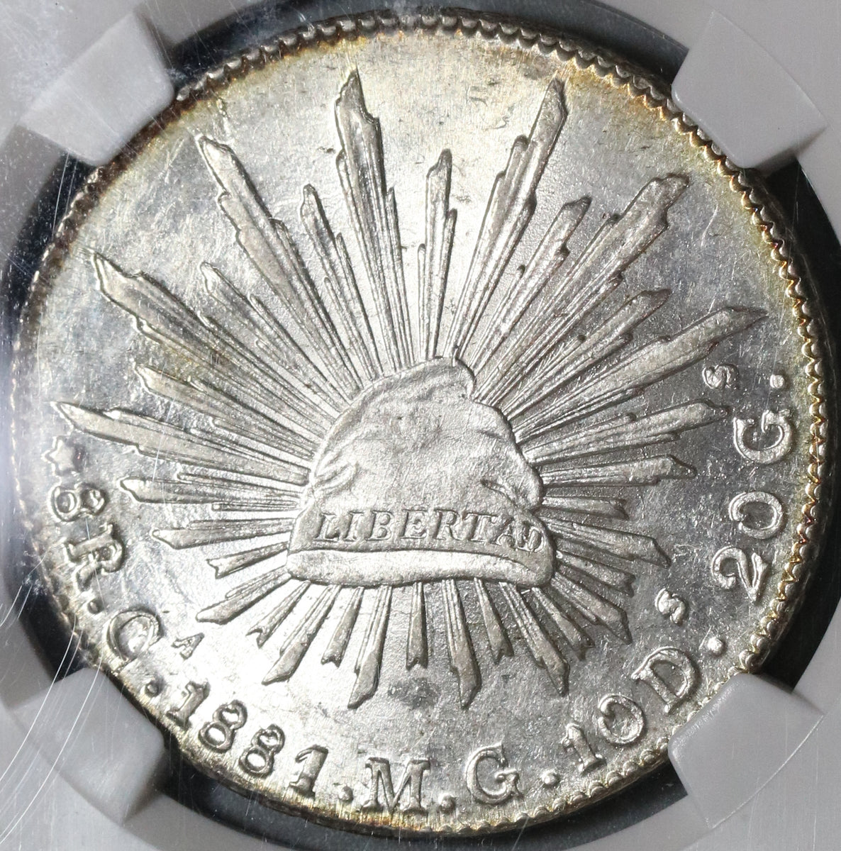 1881-Ca NGC MS 63 Mexico 8 Reales Chihuahua Mint Silver Coin POP 1