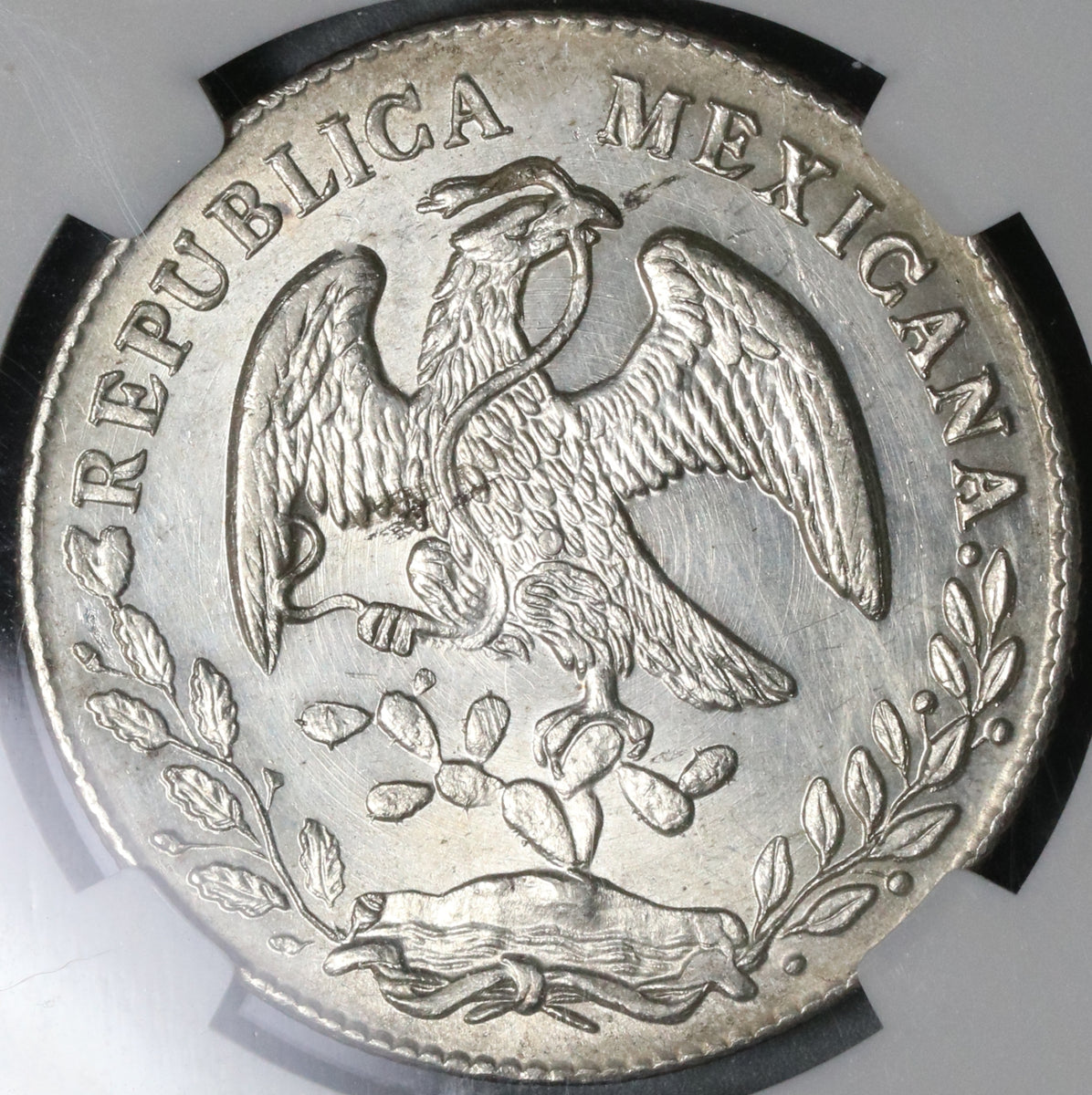 1886-As NGC MS 62 Mexico 8 Reales Rare Alamos Silver Coin POP 2/1