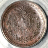 1915 PCGS MS 63 Aguascalientes 20 centavos Mexico Revolution RB Coin POP 1/0 (23012901D)
