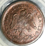 1915 PCGS MS 63 Aguascalientes 20 centavos Mexico Revolution RB Coin POP 1/0 (23012901D)