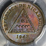 1943 PCGS MS 65 Nicaragua 1 Centavo Volcanos Coin POP 3/1 (20121103C)