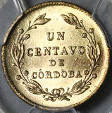 1943 PCGS MS 65 Nicaragua 1 Centavo Volcanoes Liberty Cap Coin (22091302C)