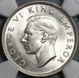 1942 NGC AU 58 New Zealand Silver Florin Kiwi Bird Key Date Coin (21021806C)
