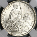 1917 NGC MS 64 Peru 1/2 Sol Silver Seated Liberty Key Date Coin (21081503D)