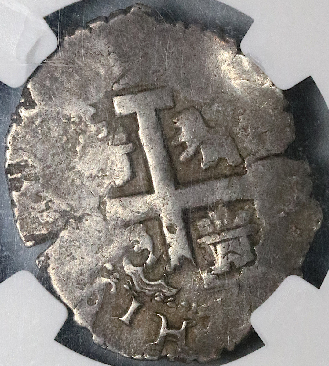 1735 NGC VF 35 Peru Cob 2 Reales Spain Colonial Philip V Silver