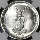 1936 NGC MS 65+ Philippines Peso Roosevelt Quezon Silver Commonweatlth Coin (21032201D)
