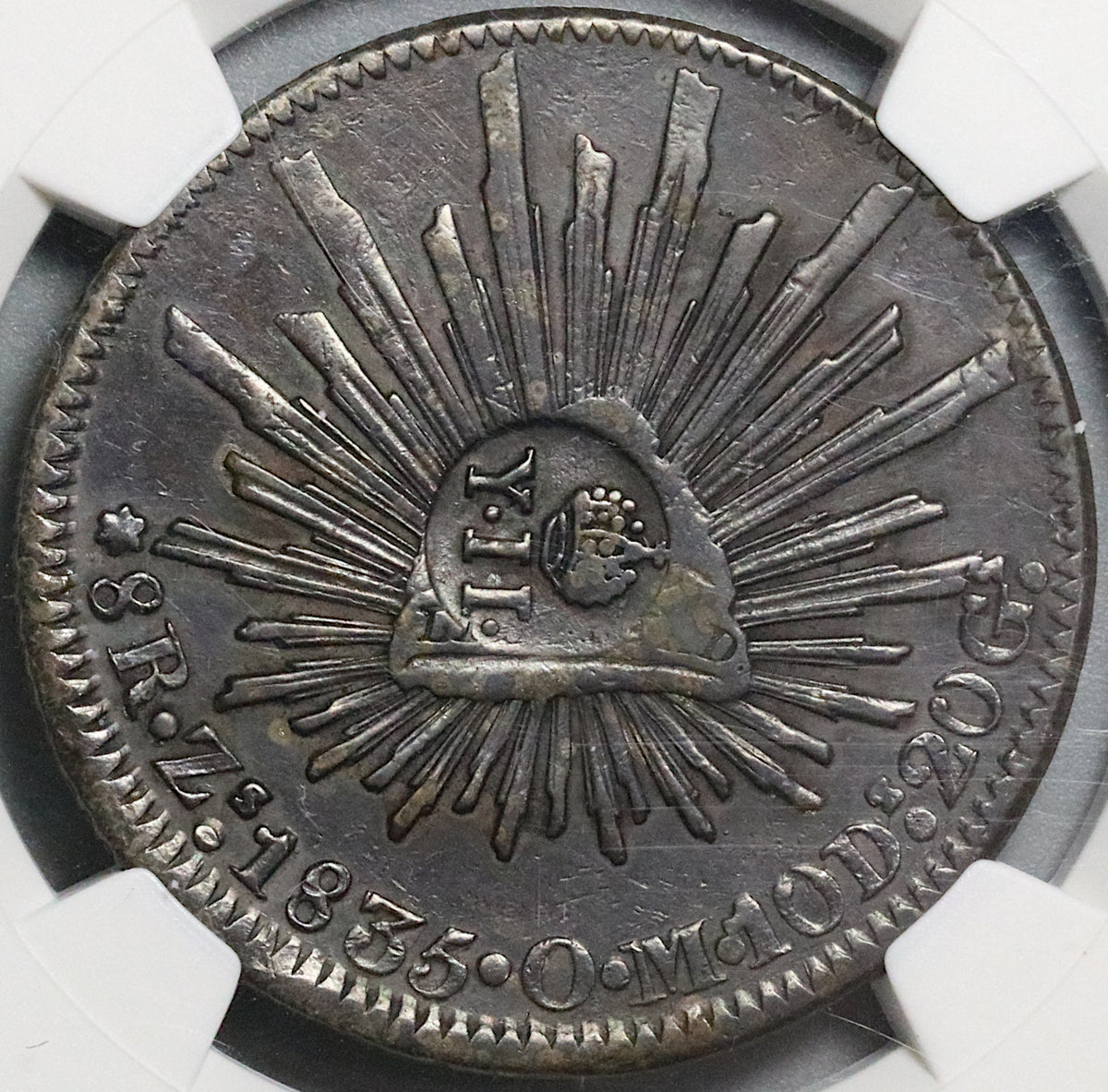 1835 NGC XF Det Philippines 8 Reales Y II Counterstamp Mexico