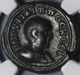 246 NGC Ch VF Alexandria Philip II Caesar Tetradrachm Triptoleomos Serpent Biga (20090904C)