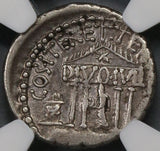 36 BC NGC VF Octavian Roman Imperatorial Denarius Temple Divo Julius Caesar (21091601C)