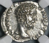 193 NGC Ch XF Clodius Albinus Caesar Roman Empire Denarius Rare Providentia Silver (21101301C)