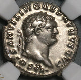 79 NGC Ch VF Domitian Denarius Roman Empire Navy Victory Legion Eagle  (22030202C)