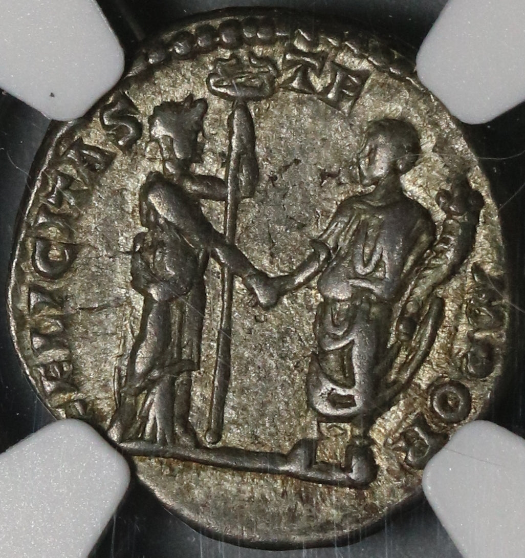 198 NGC XF Geta Caesar Roman Empire Denarius Felicitas