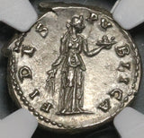 134 NGC Ch AU Hadrian Denarius Roman Empire Fides Fruit Lustrous (21083106C)