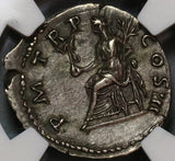 119 Hadrian NGC Ch XF Roman Empire Denarius Pax Pedigree (19092503C)