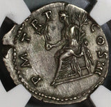 119 Hadrian NGC Ch XF Roman Empire Denarius Pax Pedigree (19092503C)