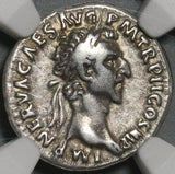 97 NGC VF Nerva Roman Empire Denarius Aequitas Scales Silver Coin (20071501C)