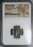 97 NGC AU Nerva Roman Empire Denarius Fortuna 5/5 5/5 Trajan's Father Coin (21111401C)