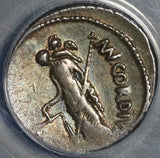 46 BC Cordius Rufus Denarius Roman Republic Dioscuri Venus Cupid ICG VF (21060401C)