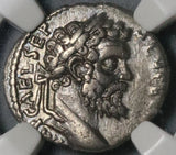 193 NGC Ch VF Septimius Severus Roman Empire Alexandria Mint Denarius Apollo Coin (21091504C)