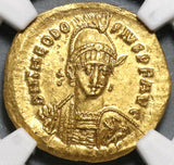424 NGC MS Roman Empire Theodosius II Gold Solidus Emperor Std Mint State  (19091503C)