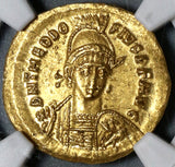 424 NGC MS Roman Empire Theodosius II Gold Solidus Emperor Std Mint State  (19091503C)