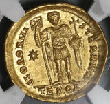 424 NGC MS Roman Empire Theodosius II Gold Solidus Emperor Std Mint State  (19091503C)