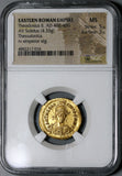 424 NGC MS Roman Empire Theodosius II Gold Solidus Emperor Std Mint State  (19091503C)