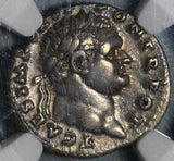 71 NGC VF Titus Caesar Roman Empire Denarius Neptune Pedigree (20020304C)