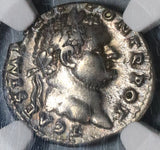 71 NGC VF Titus Caesar Roman Empire Denarius Neptune Pedigree (20020304C)