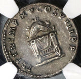 80 NCG Ch XF Titus AR Denarius Roman Empire Throne Coliseum Pompeii Vesuvius (20121001C)