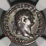 80 Titus Denarius Roman Empire Throne NGC VF Not in RIC Coliseum (20042601C)