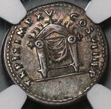 80 Titus Denarius Roman Empire Throne NGC VF Not in RIC Coliseum (20042601C)