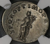 103 NGC AU Trajan Roman Empire Denarius Aequitas Fine Style Pedigree Ancient Coin (18100403C)