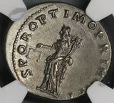 103 NGC AU Trajan Roman Empire Denarius Aequitas Fine Style Pedigree Ancient Coin (18100403C)