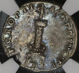 114 NGC Ch VF Trajan's Column Denarius Roman Empire Military Commemorative Monument (20020303C)
